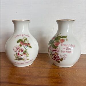 Vintage Strawberry Shortcake Porcelain Vases